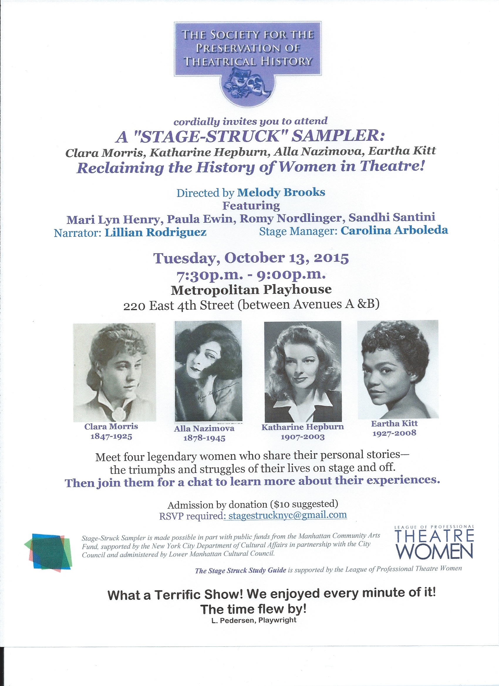 Click Here To Download The Stage Struck Flyer!